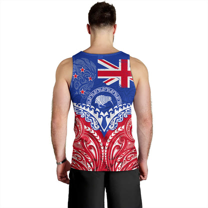 New Zealand Tank Top Flag With Kiwi And Maori Pattern