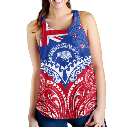 New Zealand Women Tank Flag With Kiwi And Maori Pattern