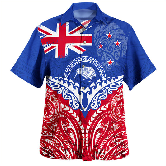 New Zealand Hawaiian Shirt Flag With Kiwi And Maori Pattern