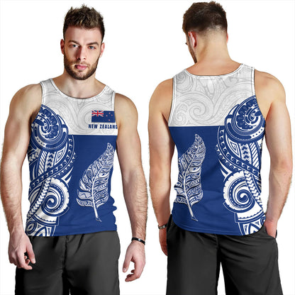 New Zealand Tank Top Maori Pattern Silver Fern Tattoo