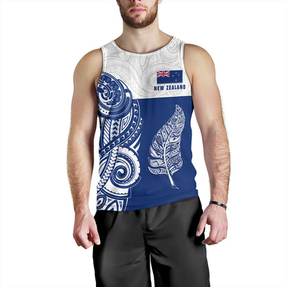 New Zealand Tank Top Maori Pattern Silver Fern Tattoo