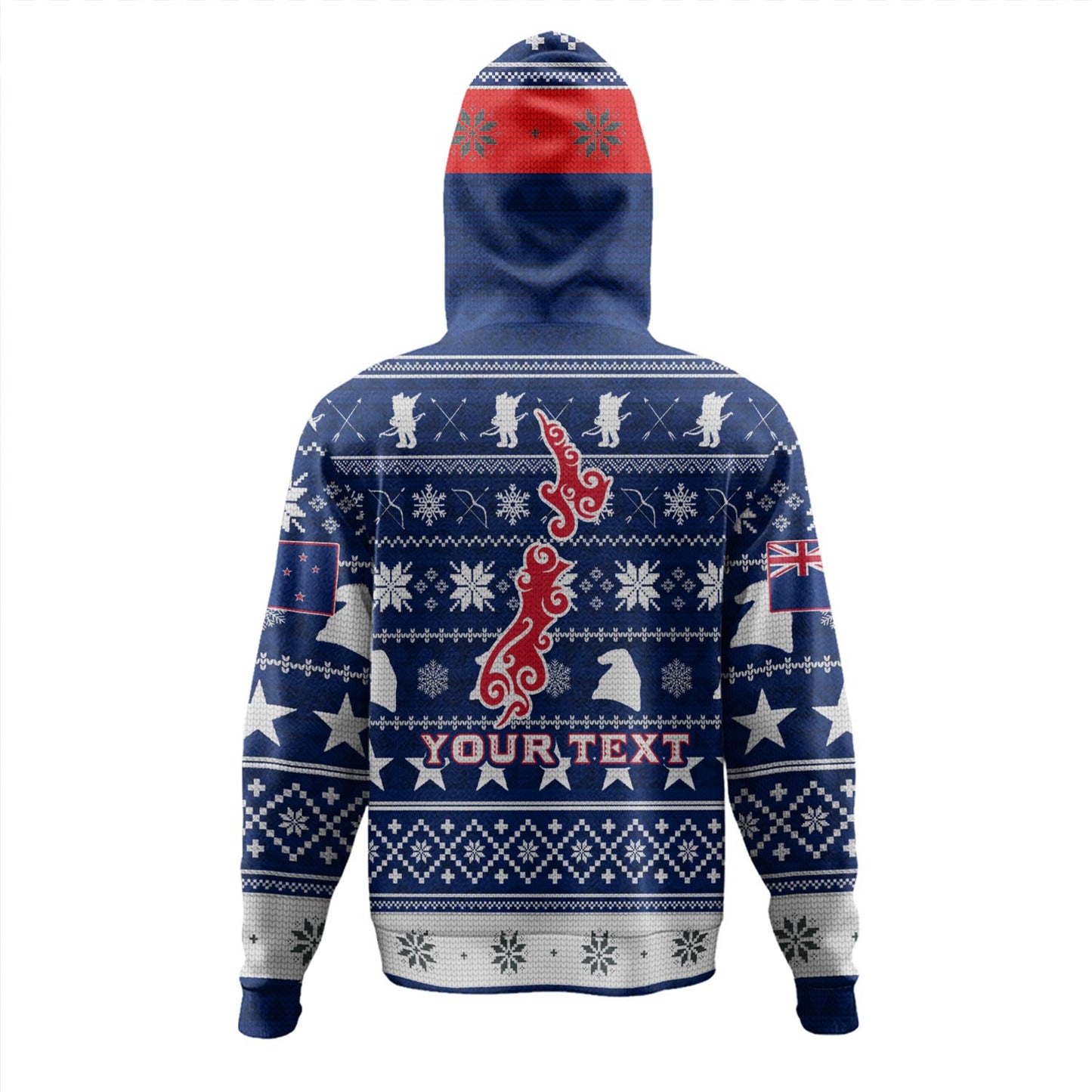 New Zealand Hoodie Custom Meri Kirihimete Ugly Christmas Gnome Packing Out a Unicorn