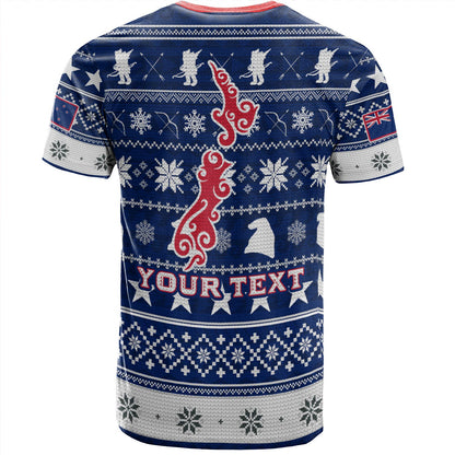 New Zealand T-Shirt Custom Meri Kirihimete Ugly Christmas Gnome Packing Out a Unicorn