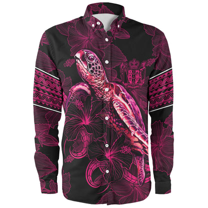 New Zealand Long Sleeve Shirt Sea Turtle With Blooming Hibiscus Flowers Tribal Maroon