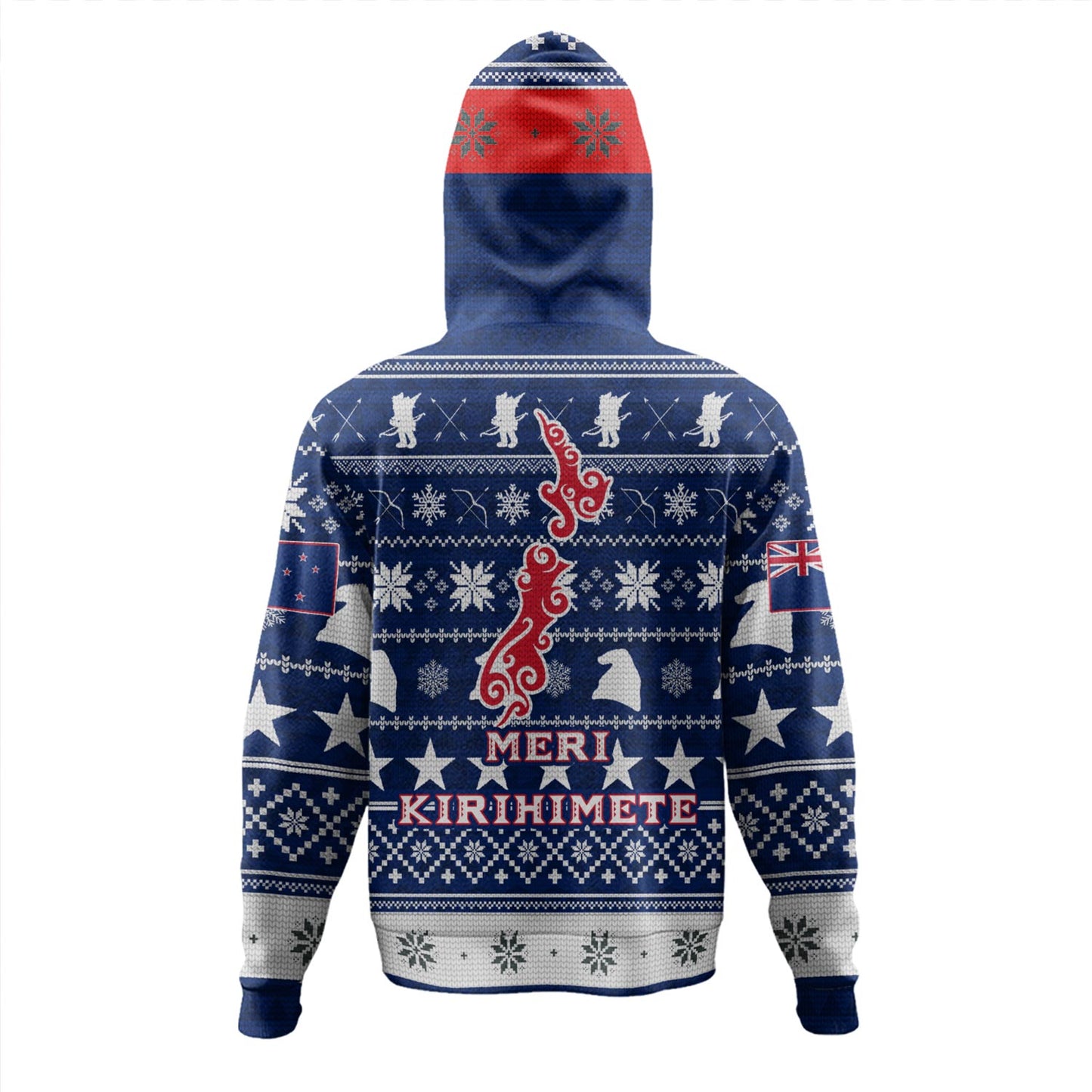 New Zealand Hoodie Custom Meri Kirihimete Ugly Christmas Gnome Packing Out a Unicorn