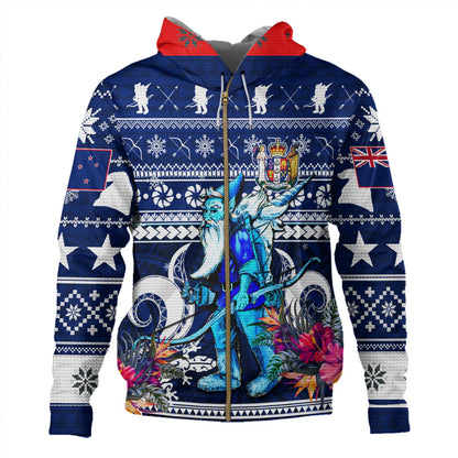 New Zealand Hoodie Custom Meri Kirihimete Ugly Christmas Gnome Packing Out a Unicorn