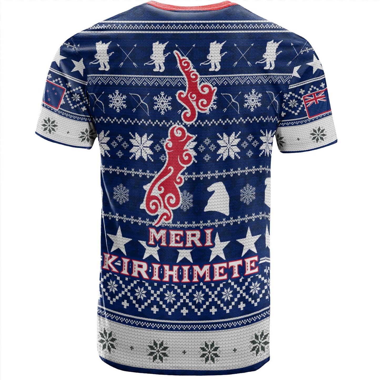 New Zealand T-Shirt Custom Meri Kirihimete Ugly Christmas Gnome Packing Out a Unicorn