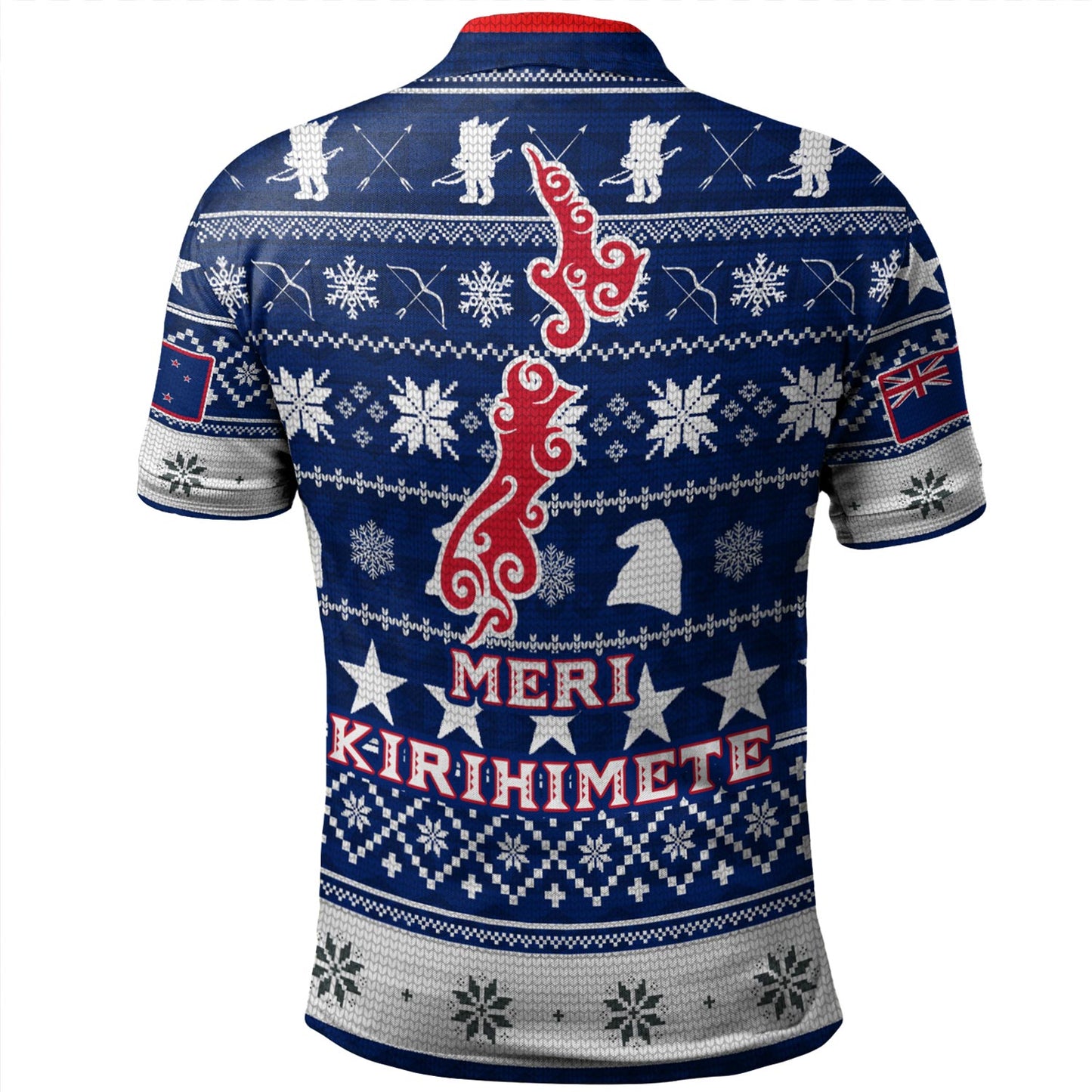 New Zealand Polo Shirt Custom Meri Kirihimete Ugly Christmas Gnome Packing Out a Unicorn