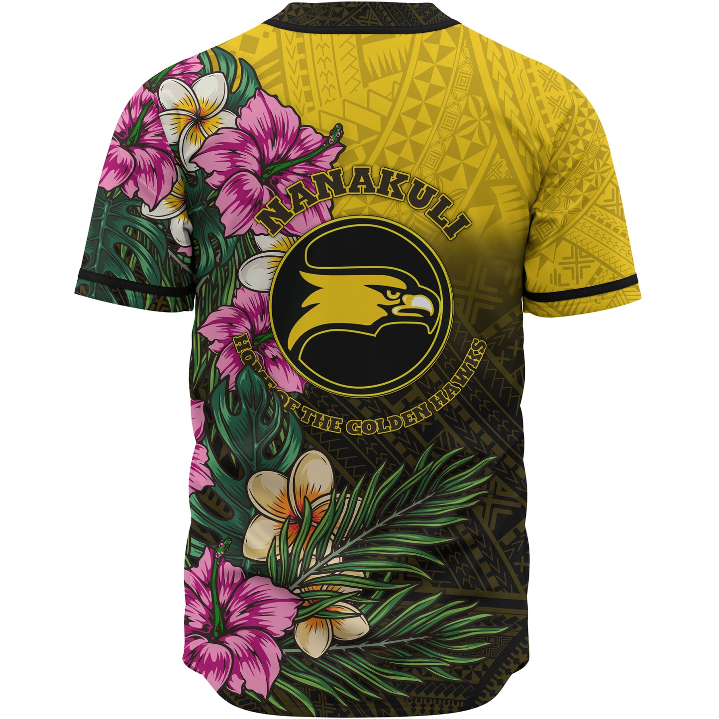 Hawaii Custom Personalised Baseball Shirt - Nanakuli High and Intermediate School Hawaiian Tropical Flowers