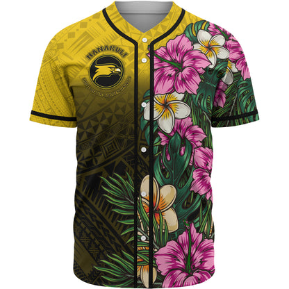 Hawaii Custom Personalised Baseball Shirt - Nanakuli High and Intermediate School Hawaiian Tropical Flowers