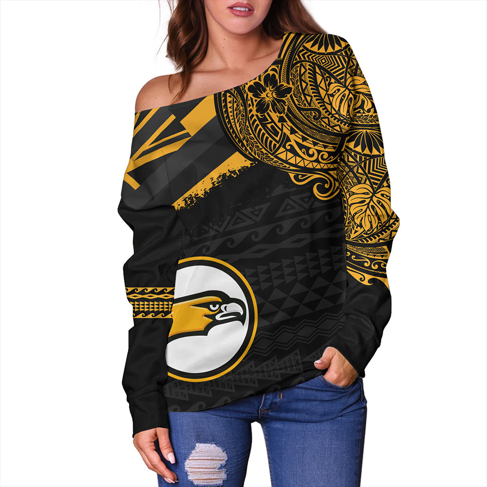 Hawaii Off Shoulder Sweatshirt Nanakuli High And Intermediate High School With Crest Style