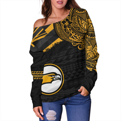 Hawaii Off Shoulder Sweatshirt Nanakuli High And Intermediate High School With Crest Style