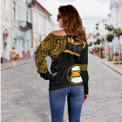 Hawaii Off Shoulder Sweatshirt Nanakuli High And Intermediate High School With Crest Style