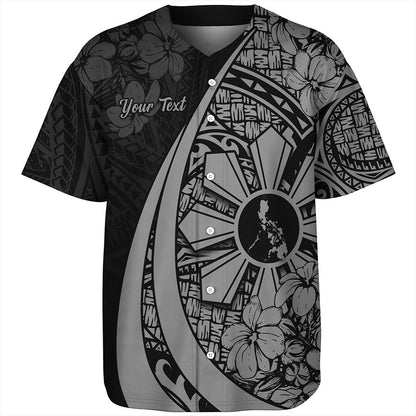 Philippines Filipinos Baseball Shirt Custom National Sampaguita Flower Symbols Style