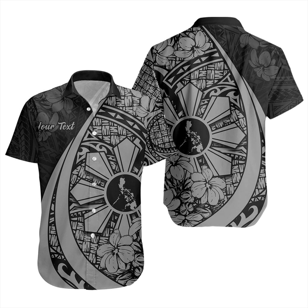 Philippines Filipinos Short Sleeve Shirt Custom National Sampaguita Flower Symbols Style