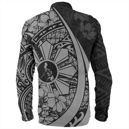 Philippines Filipinos Long Sleeve Shirt Custom National Sampaguita Flower Symbols Style
