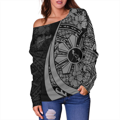 Philippines Filipinos Off Shoulder Sweatshirt Custom National Sampaguita Flower Symbols Style