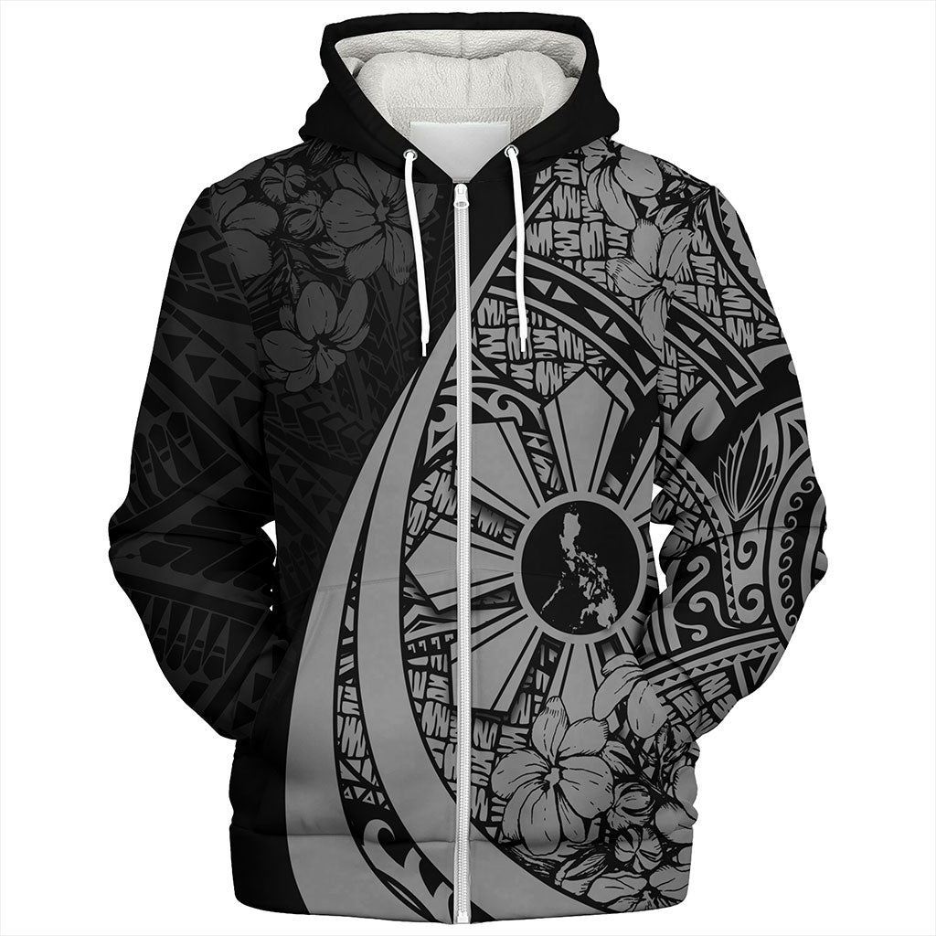 Philippines Filipinos Sherpa Hoodie Custom National Sampaguita Flower Symbols Style