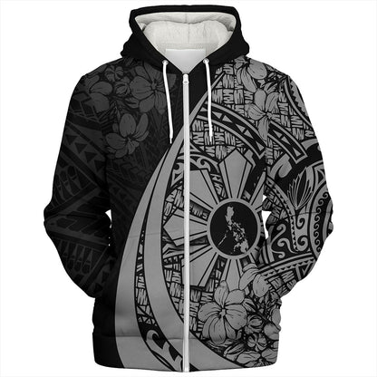 Philippines Filipinos Sherpa Hoodie Custom National Sampaguita Flower Symbols Style