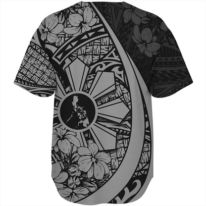 Philippines Filipinos Baseball Shirt Custom National Sampaguita Flower Symbols Style