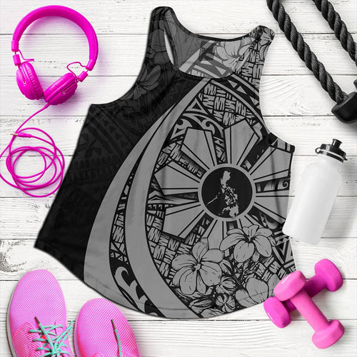 Philippines Filipinos Women Tank Custom National Sampaguita Flower Symbols Style