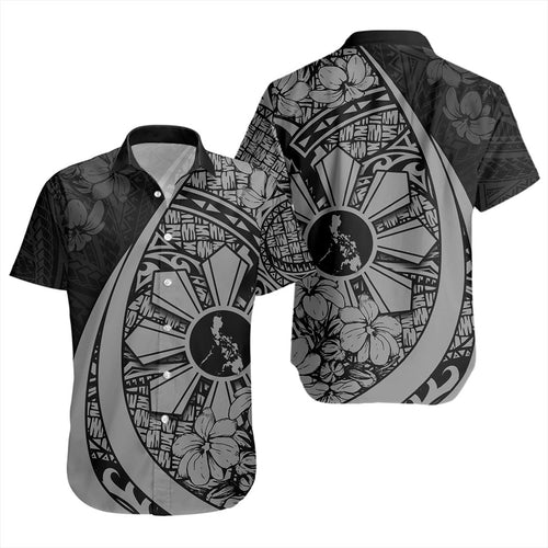 Philippines Filipinos Short Sleeve Shirt Custom National Sampaguita Flower Symbols Style