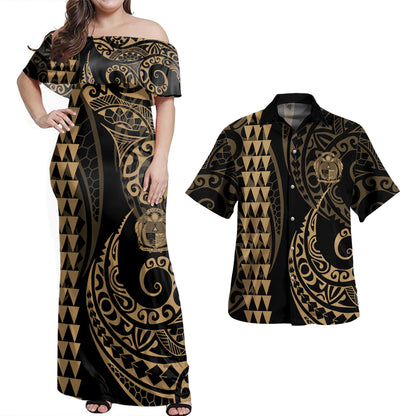 Nauru Combo Dress And Shirt Kakau Style Gold