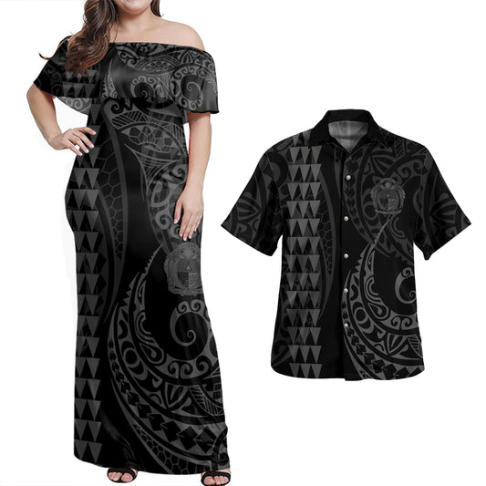 Nauru Combo Dress And Shirt Kakau Style Grey
