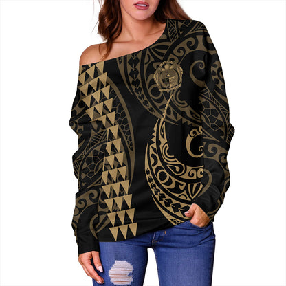 Nauru Off Shoulder Sweatshirt Kakau Style Ver.1