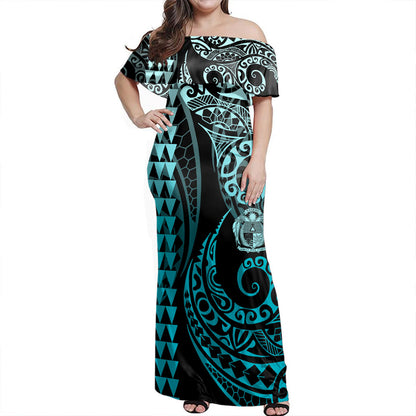 Nauru Combo Dress And Shirt Kakau Style Turquoise