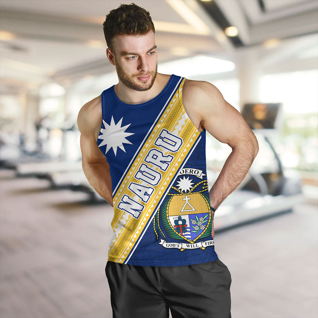 Nauru Tank Top Flag And Coat Of Arms