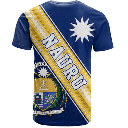 Nauru T-Shirt Flag And Coat Of Arms