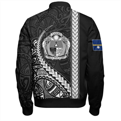 Nauru Bomber Jacket Tribal Micronesian Coat Of Arms