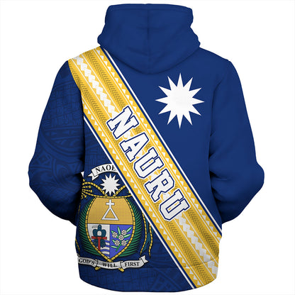 Nauru Sherpa Hoodie Flag And Coat Of Arms