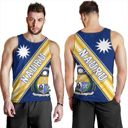 Nauru Tank Top Flag And Coat Of Arms