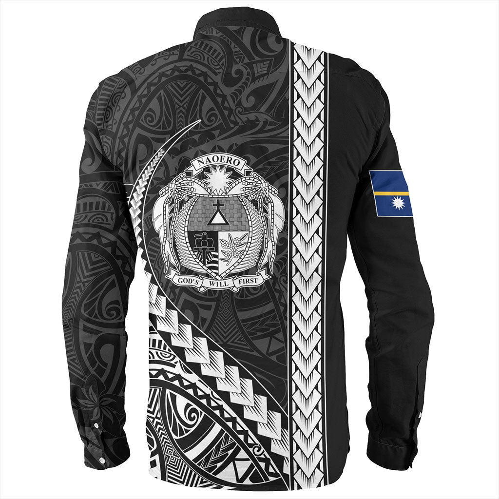 Nauru Long Sleeve Shirt Tribal Micronesian Coat Of Arms
