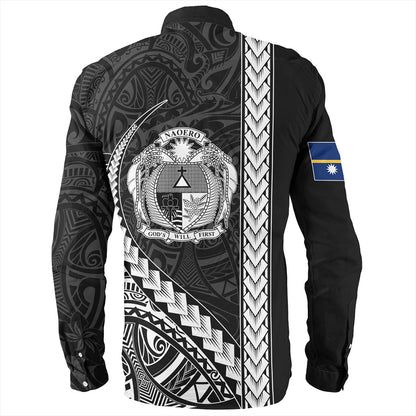 Nauru Long Sleeve Shirt Tribal Micronesian Coat Of Arms