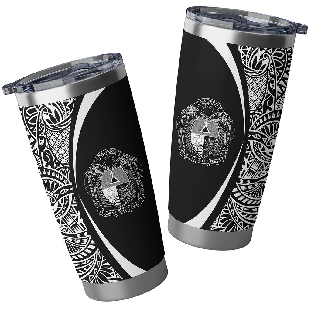 Nauru Tumbler Lauhala Circle Style White