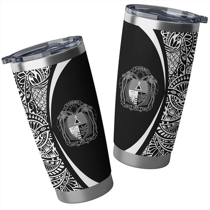 Nauru Tumbler Lauhala Circle Style White
