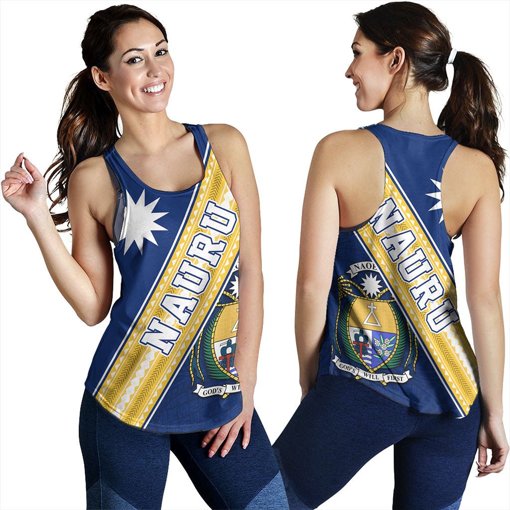 Nauru Women Tank Flag And Coat Of Arms