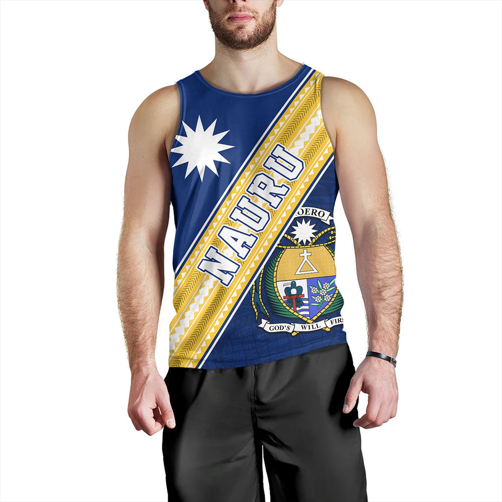 Nauru Tank Top Flag And Coat Of Arms