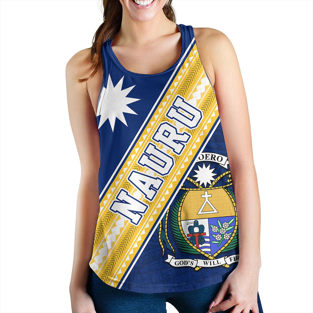 Nauru Women Tank Flag And Coat Of Arms