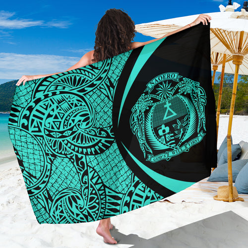 Nauru Sarong Coat Of Arm Lauhala Circle Turquoise
