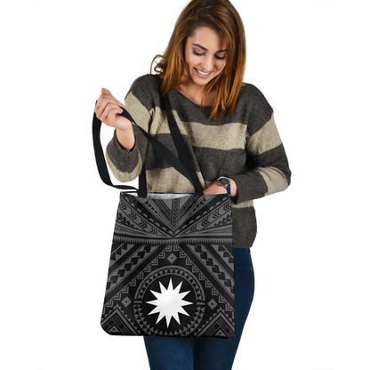 Nauru Custom Personalised Tote Bag Polynesian Tattoo Style