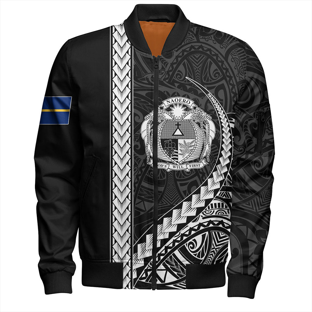 Nauru Bomber Jacket Tribal Micronesian Coat Of Arms