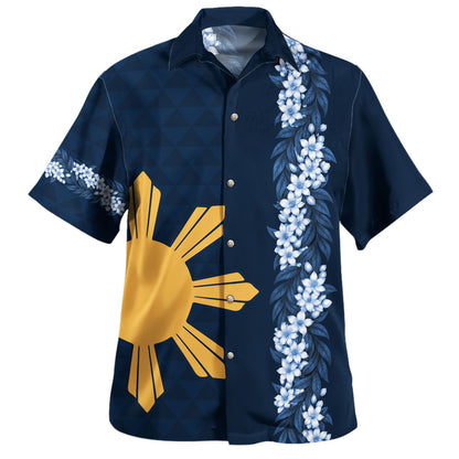 Philippines Filipinos Hawaiian Shirt Sampaguita Flower Sun Pattern Island Style Ver.1