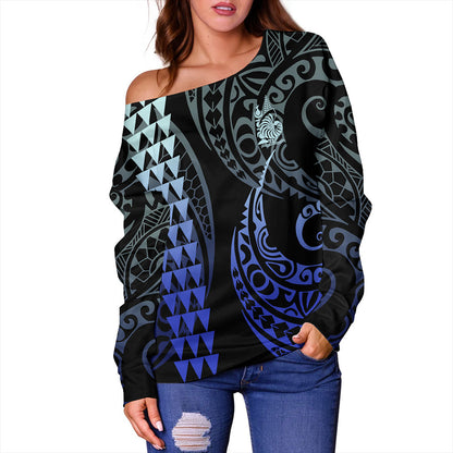 New Caledonia Off Shoulder Sweatshirt Kakau Style