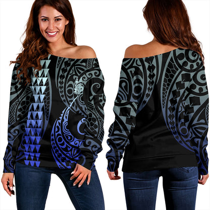 New Caledonia Off Shoulder Sweatshirt Kakau Style