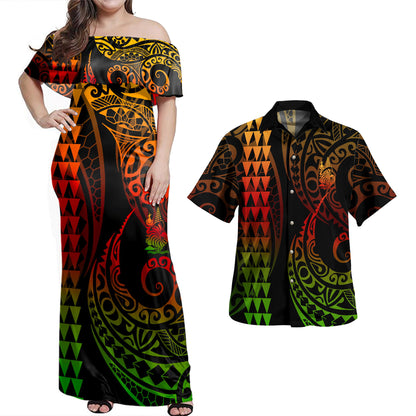 New Caledonia Combo Dress And Shirt Kakau Style Reggae