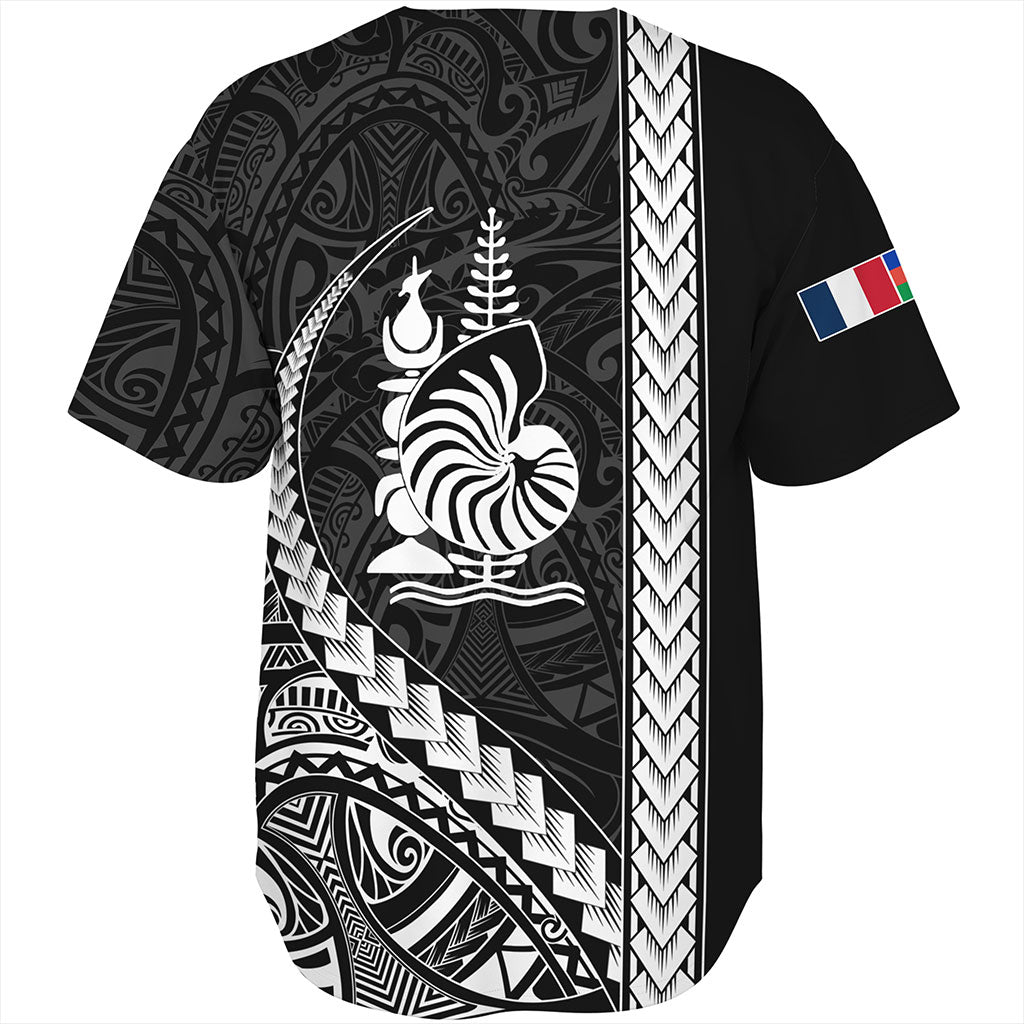 New Caledonia Baseball Shirt Tribal Melanesian Coat Of Arms